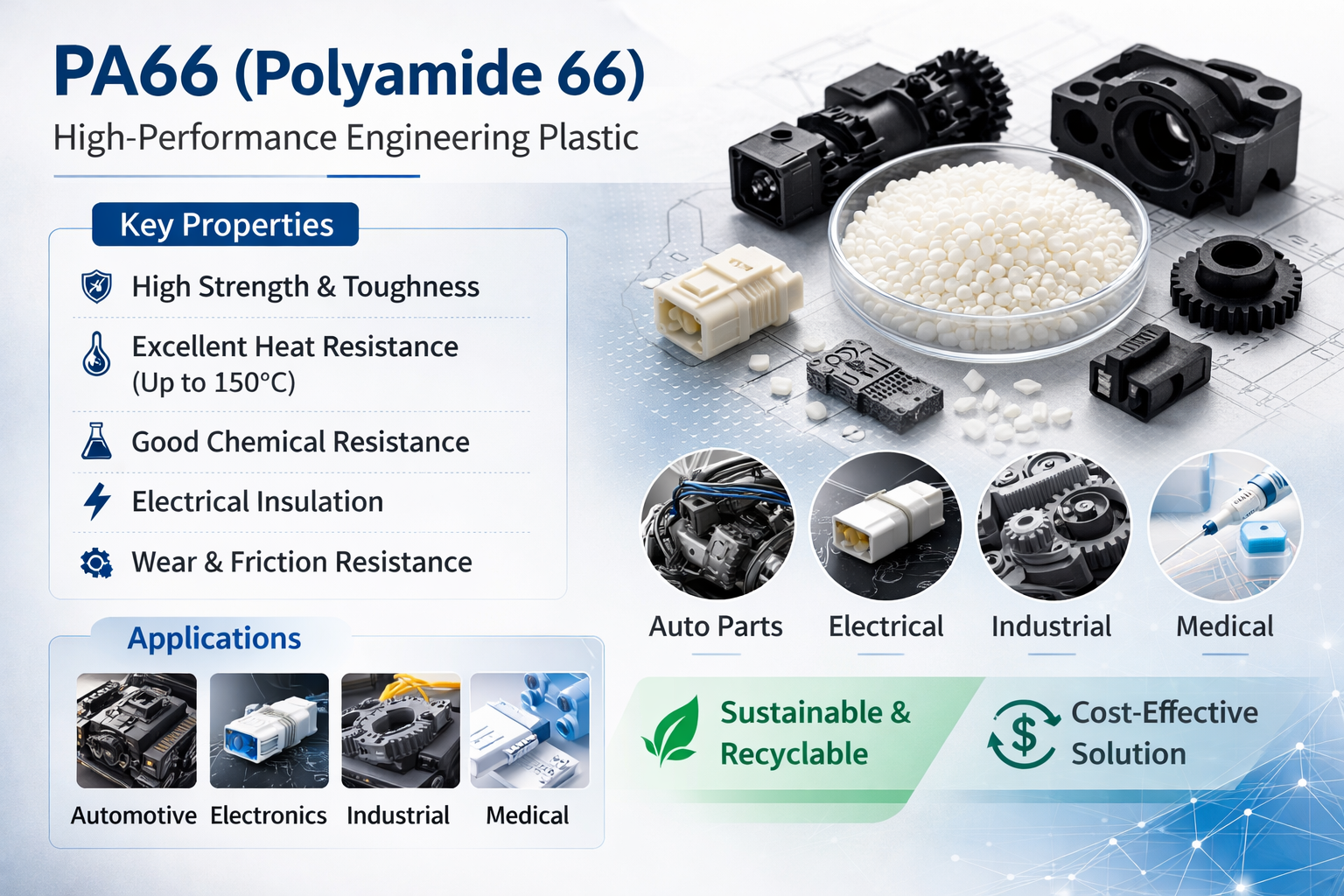 PA66 (Polyamide 66) – A High-Performance Engineering Plastic